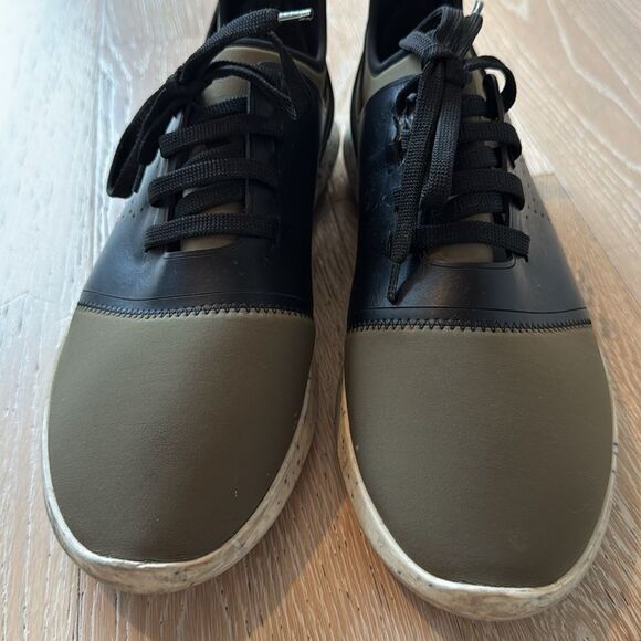 Bally Avro Neoprene Leather Sneakers Olive/Black Sz9 - Picture 4 of 12